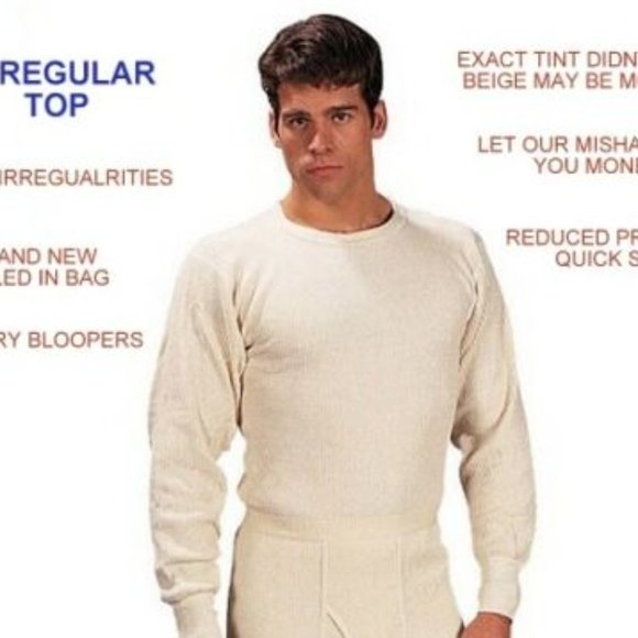 BLOOPERS LONG SLEEVE MEN'S szX-LARGE THERMAL KHAKI SHIRT IRREGULAR COLD WEATHER - Picture 1 of 7